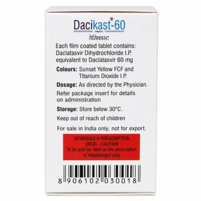 Dacikast 60mg Tablet view 3
